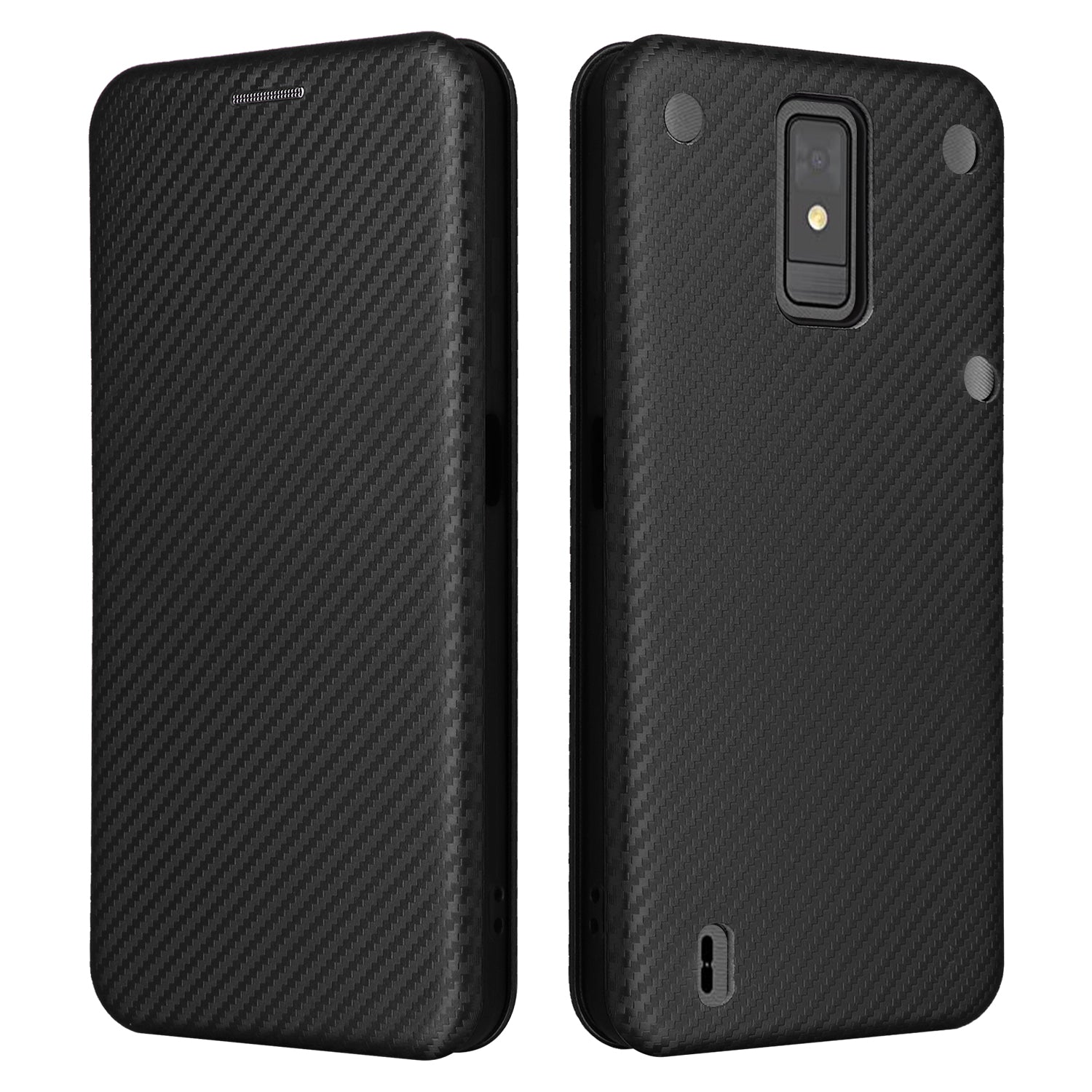 For ZTE Blade A32 Card Slot Phone Case Magnetic Auto-absorbed Carbon Fiber Texture PU Leather Stand Flip Cover For ZTE Blade A32 Card Slot Phone Case Magnetic Auto-absorbed Carbon Fiber Texture PU Leather Stand Flip Cover